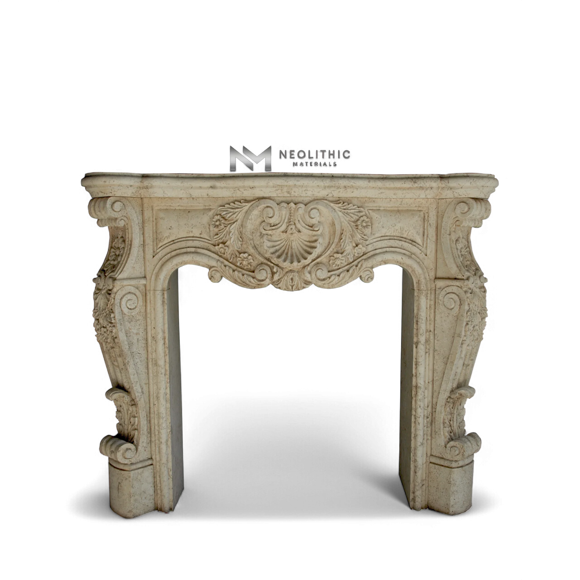 Limestone Fireplace Mantel - Image 1
